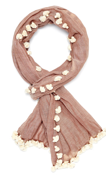 Chambray Pom Pom - Mocha