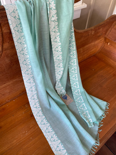 Bengal Border Two-Tone Scarf - Jade